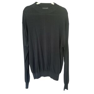 Men's Black Silk & Cotton Sweater Preppy Academia Neutral Layer Sz XL